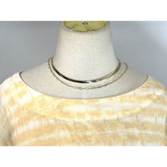 J. Jill Pure Jill Boxy 100% Linen Top Large Tie Dye Shibori Kimono - Picture 6 of 14